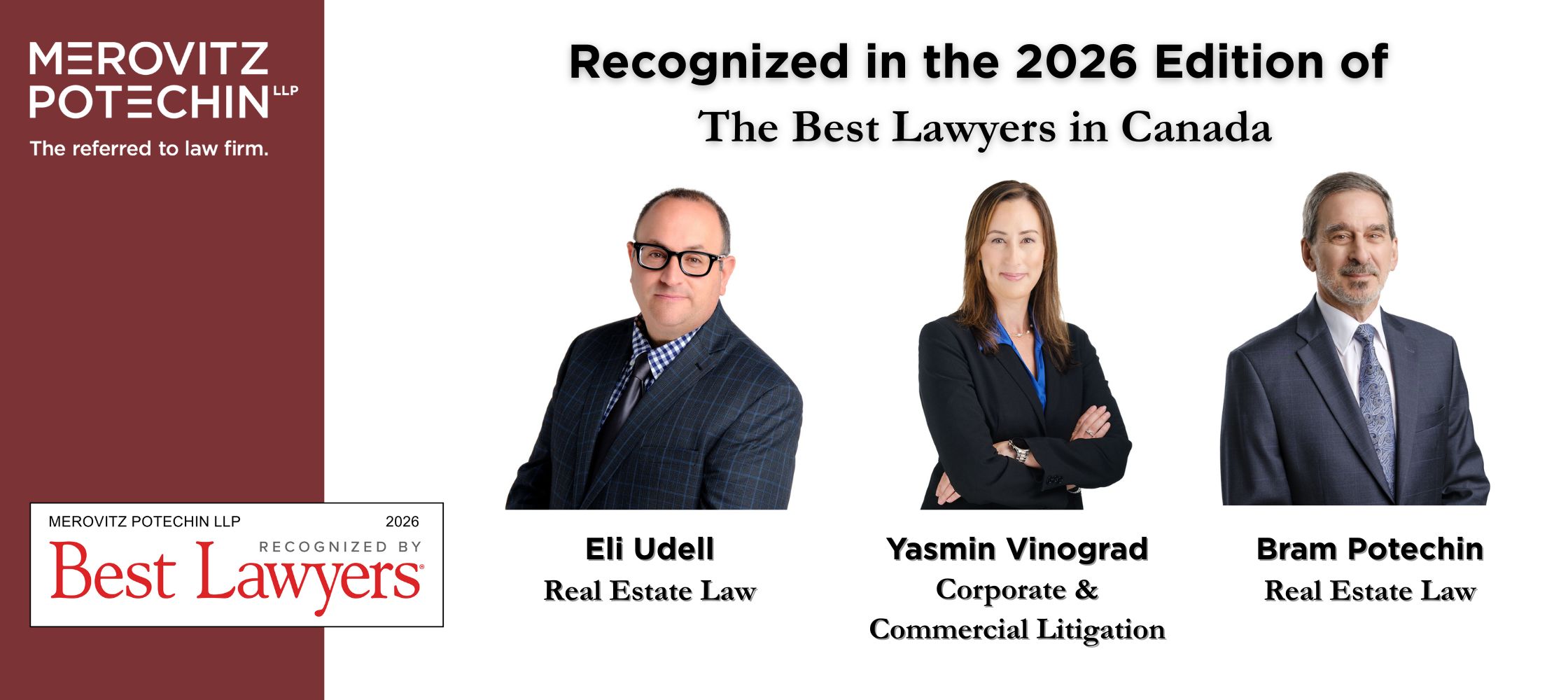 Merovitz Potechin's three lawyers recognized in The Best Lawyers Canada 2026